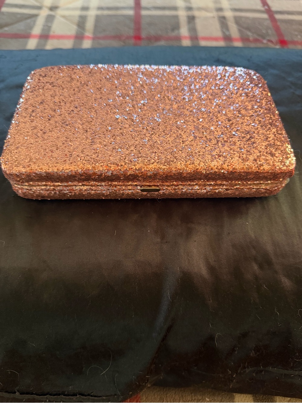 NWOT Rose Gold Glitter Clutch Wallet